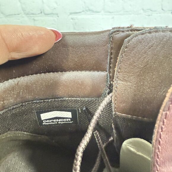 Timberland Tillston 6 Booties Women Size 9 Brown High Heel Block Steampunk Boots - Picture 13 of 16